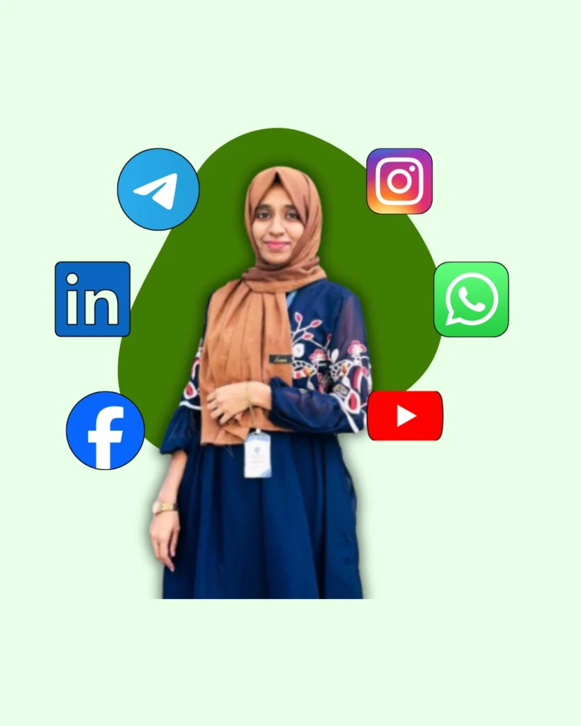 lady- showcasing- the- digital-marketing- symbols